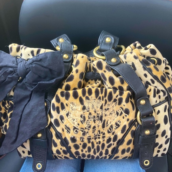 Vintage juicy couture leopard print daydreamer velour Bag - Picture 1 of 9